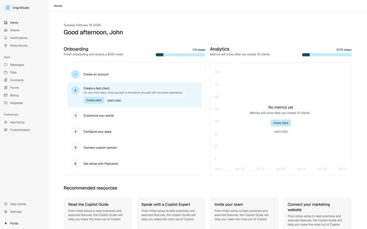 Tableau de bord analytique SaaS